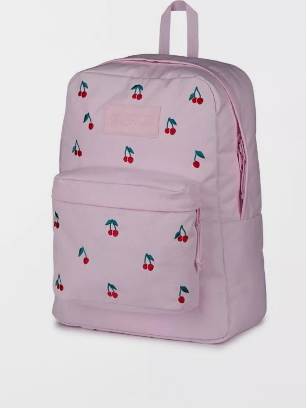 Jansport Pink Backpack with Cherry Print
